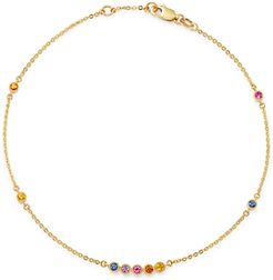Rainbow Sapphire Ankle Bracelet in 14K Yellow Gold - 100% Exclusive