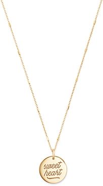 14k Gold Sweetheart Disc Pendant Necklace