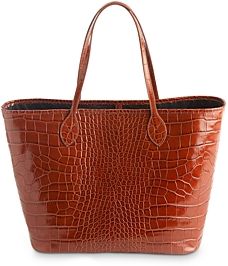 Embossed Leather Tote Bag