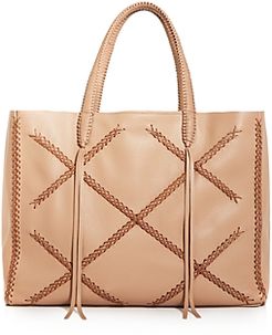 Iconic Cross-Stitch Leather Tote