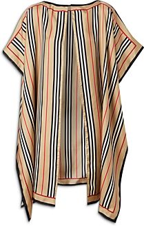 Icon Stripe Print Silk Twill Cape