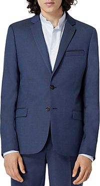 Textured Wool Formal Blue Jacket