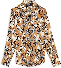 Heart Print Blouse