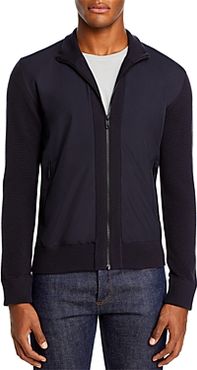 Hybrid Wool Full-Zip Sweater with Nylon Front
