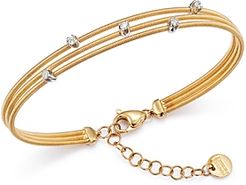 18K Yellow and White Gold Three Strand Diamond Bracelet - 100% Exclusive