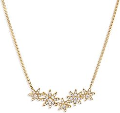 Starburst Cluster Station Necklace in 18K Yellow Gold with Diamonds, 17