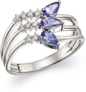 18K White Gold Spectrum Diamond & Tanzanite Ring