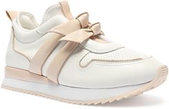 Clarita Jo Double Bow Slip On Leather Sneakers