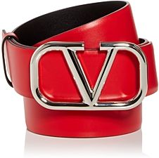 Logo Buckle Reversible Leather Belt