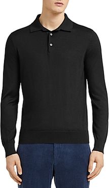 Ermenegildo Zegna Cashseta Essential Long Sleeve Regular Fit Polo Shirt