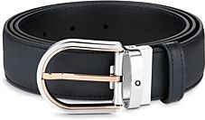 Horseshoe Buckle Reversible Leather Belt