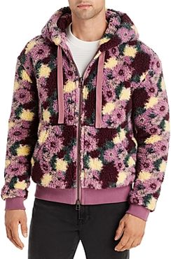 Floral Zip Front Hoodie