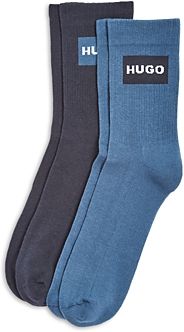 Ribbed Cotton Blend Logo Socks