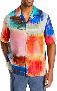 Relaxed Fit Watercolor Camp Shirt