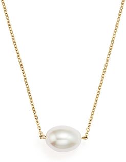 Cultured Freshwater Pearl Pendant Necklace in 14K Yellow Gold, 17