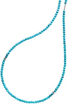 Sterling Silver Caviar Icon Turquoise Five Station Strand Necklace, 34