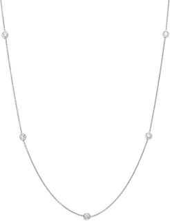 Diamond Station Necklace in 14K White Gold, .50 ct. t.w.