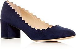 Lauren Scalloped Block Heel Pumps