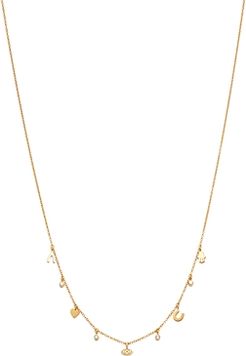 14K Yellow Gold Itty Bitty Dangling Charms Necklace, 18