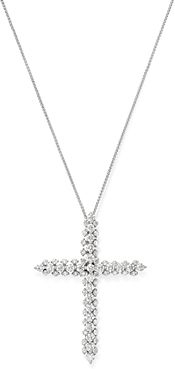 Diamond Large Cross Pendant Necklace in 14K White Gold, 1.60 ct. t.w. - 100% Exclusive