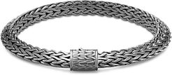 Sterling Silver Classic Chain Bracelet with Black Rhodium