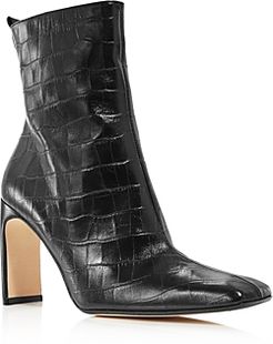 Marcelle Croc-Embossed High-Heel Boots