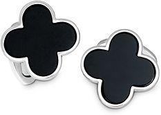 Sterling Silver and Black Onyx Clover Cufflinks
