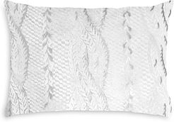 Cable Knit Velvet Decorative Pillow, 14 x 20