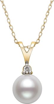 Diamond & Cultured Freshwater Pearl Pendant Necklace in 14K Yellow Gold, 16 - 100% Exclusive