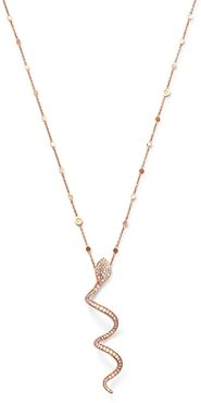 18K Rose Gold Look At Me White & Champagne Diamond Pendant Necklace, 35