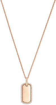 Diamond Dog Tag Pendant Necklace in 14K Rose Gold - 100% Exclusive