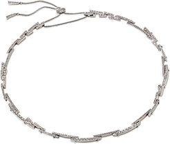 Pave Bar Statement Necklace, 15-18