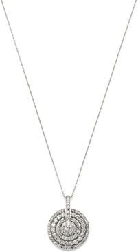 Diamond Round Cluster Pendant Necklace in 14K White Gold, 18, 1.0 ct. t.w. - 100% Exclusive
