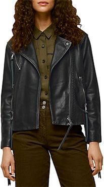 Tessa Tumbled Leather Moto Jacket