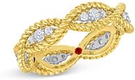 18K Yellow & White Gold New Barocco Diamond Braided Statement Ring
