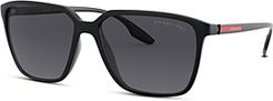 Rectangle Polarized Sunglasses, 58mm