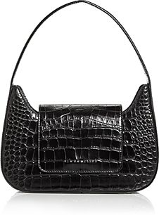 Retro Croc Embossed Shoulder Bag