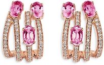 18K Rose Gold Spectrum Pink Sapphire & Diamond Earrings