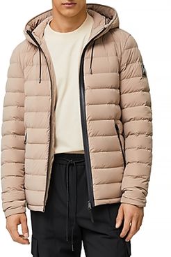 Channel-Quilted Hooded Jacket