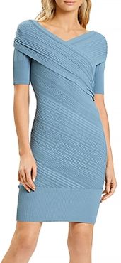 Draped Ribbed Dress