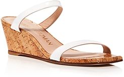 Aleena Square Toe Leather Wedge Sandals