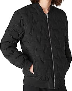 Quilted Logo Print Bomber Jacket