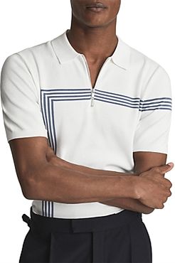 Sergant Stripe Regular Fit Quarter Zip Polo Shirt