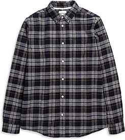 Anton Cotton Brushed Flannel Plaid Regular Fit Button Down Shirt