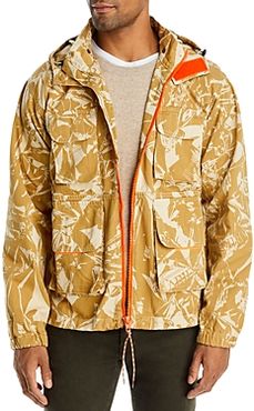 Cotton Crinkle Camo Removable Hood Cargo Jacket