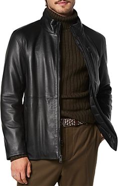 Wollman Leather Bomber Jacket with Removable Bib
