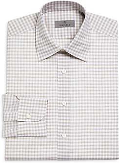 Tan Check Pattern Button Front Shirt
