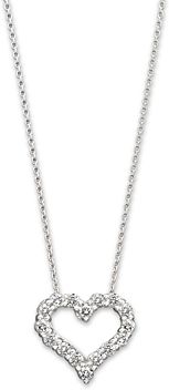 Diamond Heart Pendant Necklace in 14K White Gold, 0.25 ct. t.w. - 100% Exclusive