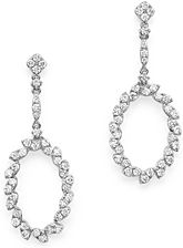 Diamond Oval Drop Earrings in 14K White Gold, 0.95 ct. t.w. - 100% Exclusive