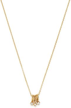 14K Yellow Gold Diamond Charm Necklace, 18